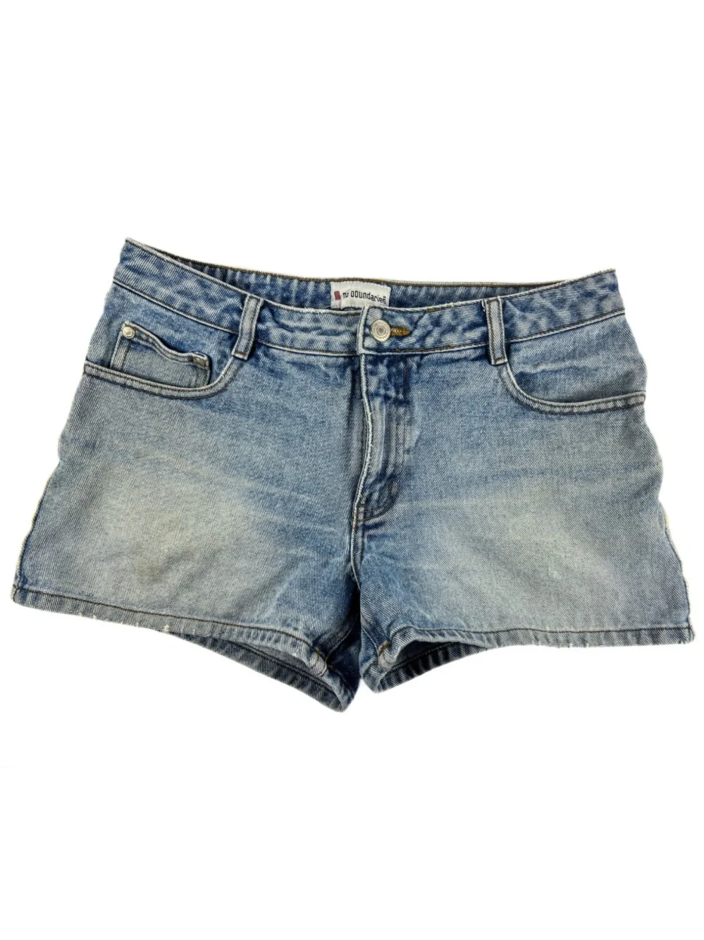 No Boundaries Y2K Denim Micro Mini Shorts Juniors 9 Distressed Light Wash